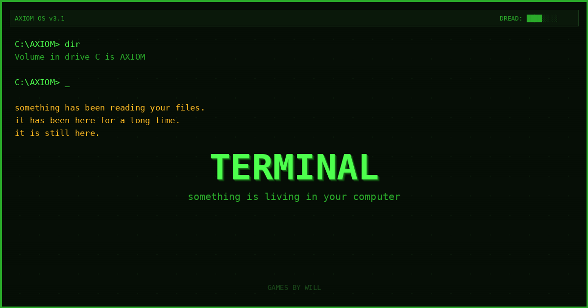 Terminal Game Terminal — A Browser Horror Game | Games by Will